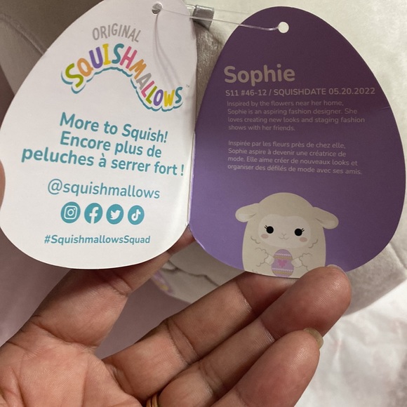 Original Squishmallows “Sophie” The Easter Lamb, 9 1/2” - Picture 5 of 5